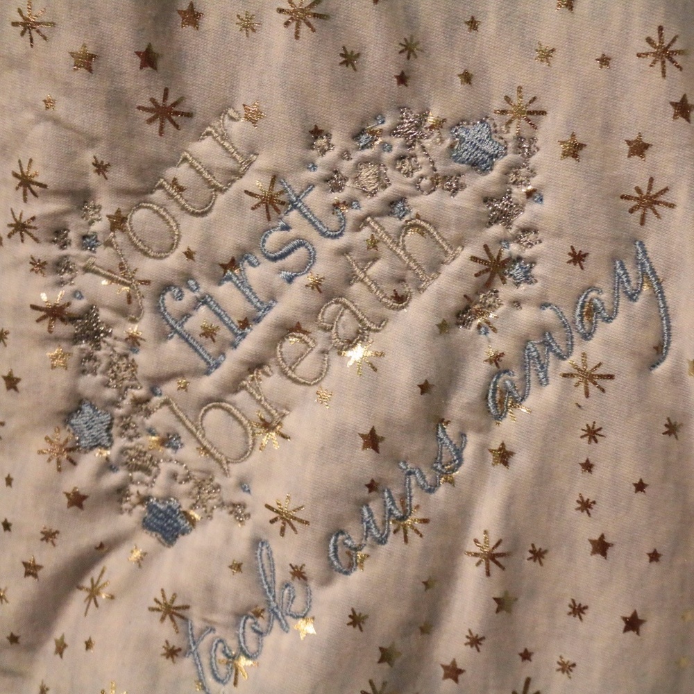 Baby boy blanket, embroidered, NWOT